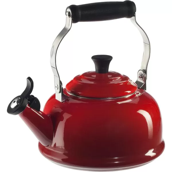 Le Creuset Enamel On Steel Whistling Tea Kettle with Gold Knob and Brackets, 1.7 qt., Rhone