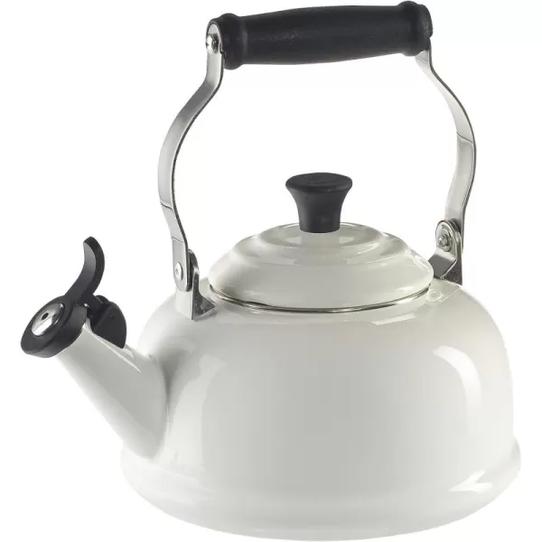 Le Creuset Enamel On Steel Whistling Tea Kettle with Gold Knob and Brackets, 1.7 qt., Rhone