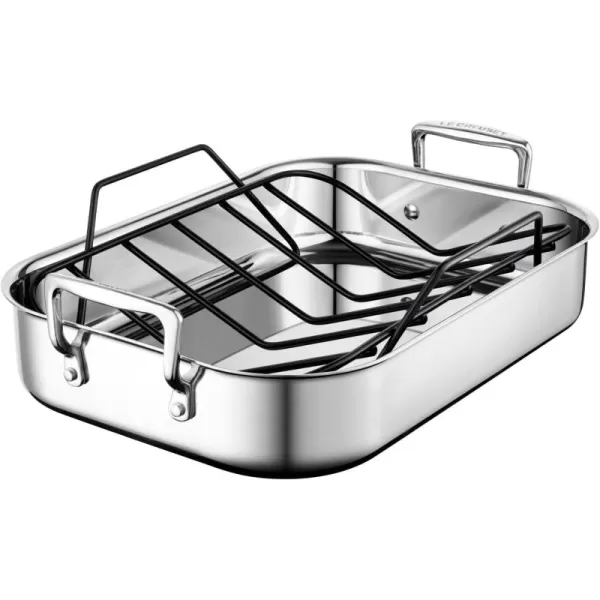 Le Creuset Stainless Steel Roasting Pan with Nonstick Rack, 16.25" x 13.25", Large