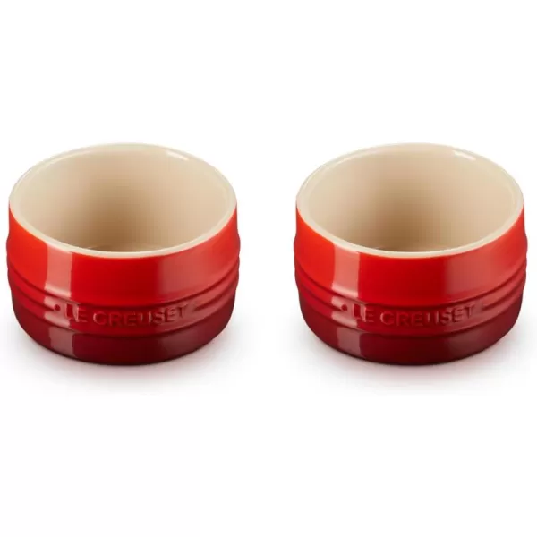 Le Creuset Stoneware Round Ramekin Straight Wall Set of 2, 6.75oz. Each, Shallot