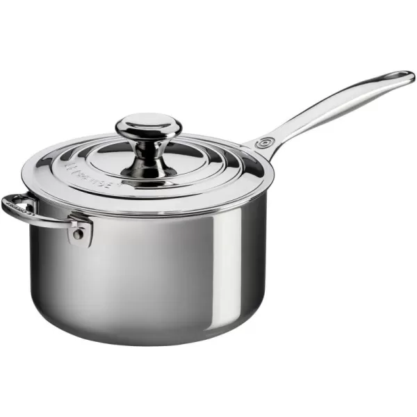 Le Creuset Tri-Ply Stainless Steel 4 Quart Saucepan with Helper Handle
