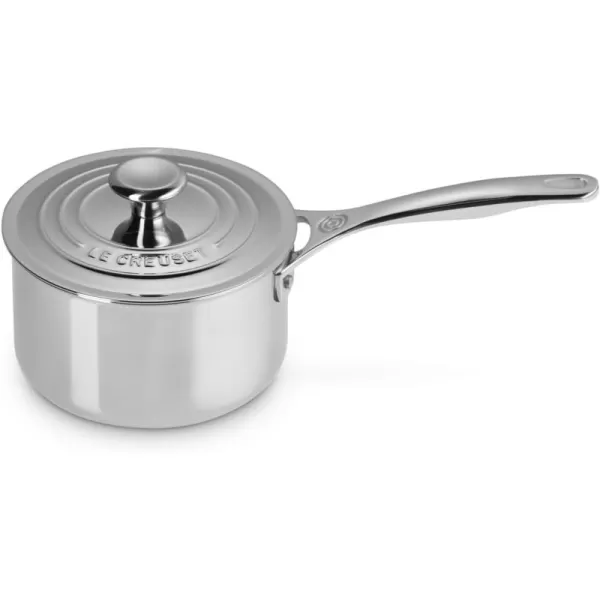 Le Creuset Tri-Ply Stainless Steel 4 Quart Saucepan with Helper Handle