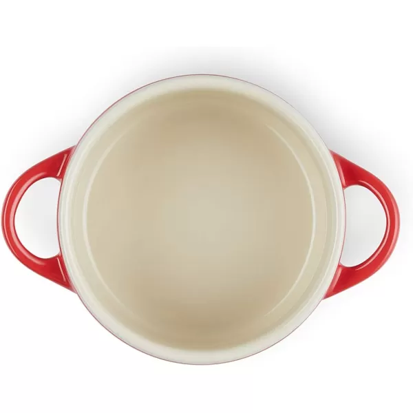 Le Creuset Cerise with Gold Heart Knob Stoneware Mini Round Cocotte, 8 oz