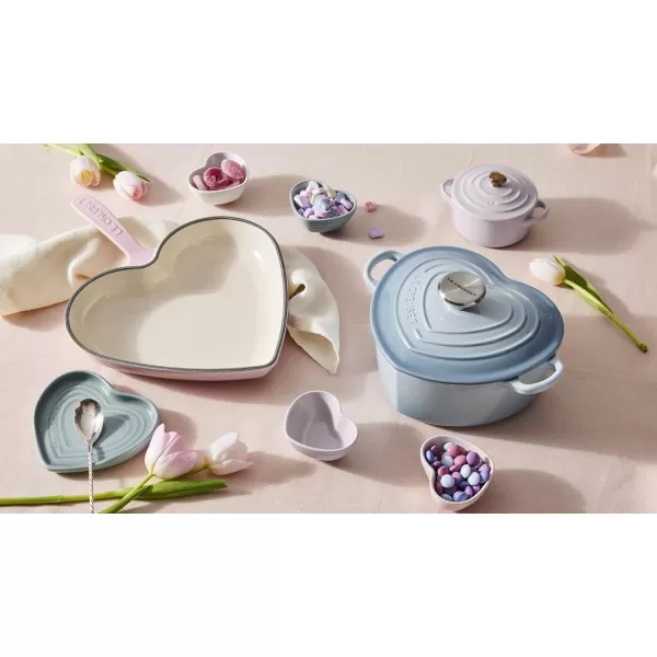 Le Creuset Cerise with Gold Heart Knob Stoneware Mini Round Cocotte, 8 oz