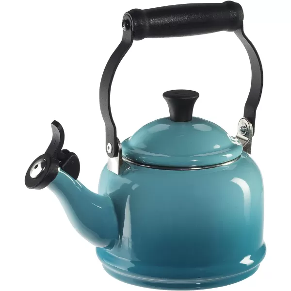 Le Creuset Enamel On Steel Demi Kettle &amp; Stoneware Set of 2 Mugs, 1.25 qt. Kettle &amp;  14 oz. Mugs, Licorice