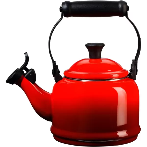 Le Creuset Enamel On Steel Demi Kettle &amp; Stoneware Set of 2 Mugs, 1.25 qt. Kettle &amp;  14 oz. Mugs, Licorice