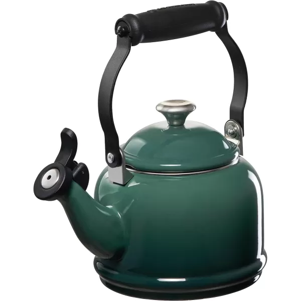 Le Creuset Enamel On Steel Demi Kettle with Metal Finishes &amp; Stoneware Set of 2 Mugs, 1.25 qt. Kettle &amp;  14 oz. Mugs, Cerise