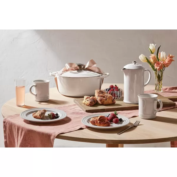 Le Creuset Enamel On Steel Demi Kettle with Metal Finishes &amp; Stoneware Set of 2 Mugs, 1.25 qt. Kettle &amp;  14 oz. Mugs, Cerise