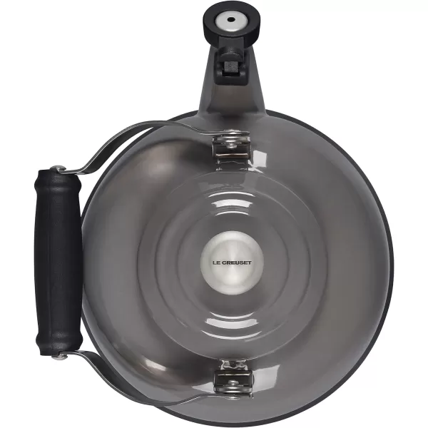 Le Creuset Enamel On Steel Whistling Tea Kettle with Metal Finishes, 1.7 qt., Meringue
