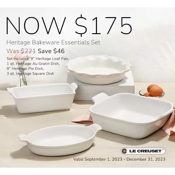 Le Creuset Stoneware 4 PC Heritage Bakeware Set, Cerise