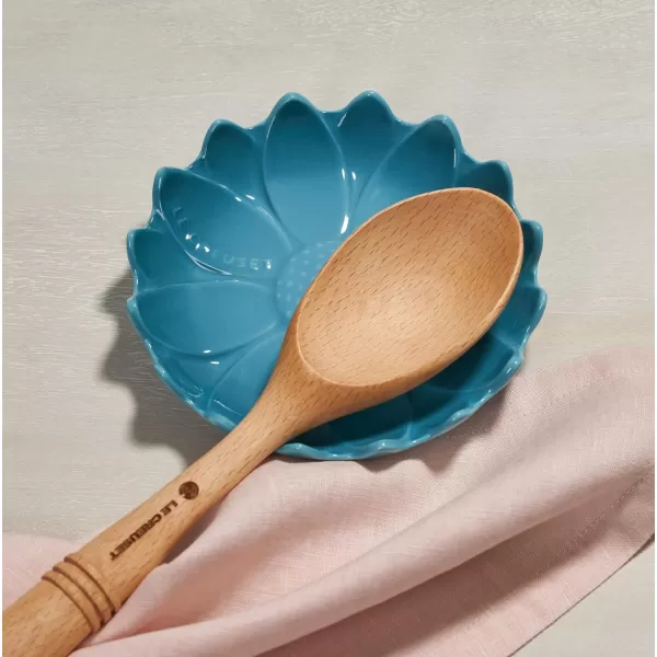 Le Creuset Stoneware Flower Figural Spoon Rest, White