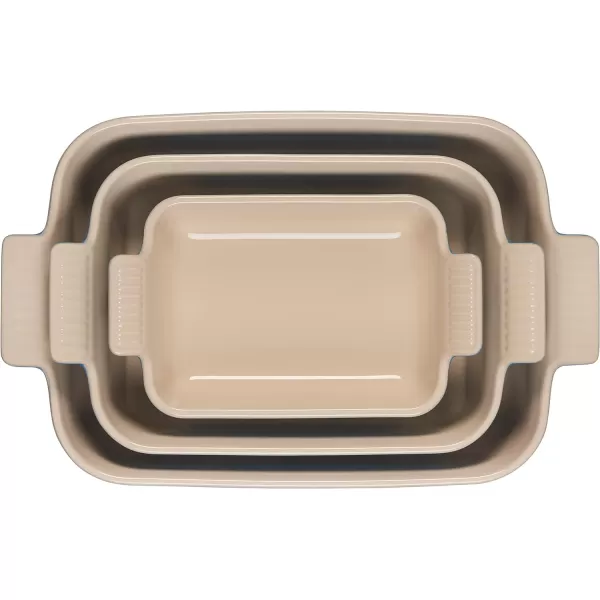 Le Creuset Stoneware Heritage Set 3 Rectangular Dishes, Sea Salt
