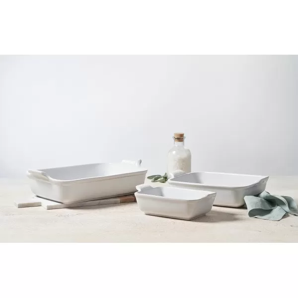 Le Creuset Stoneware Heritage Set 3 Rectangular Dishes, Sea Salt