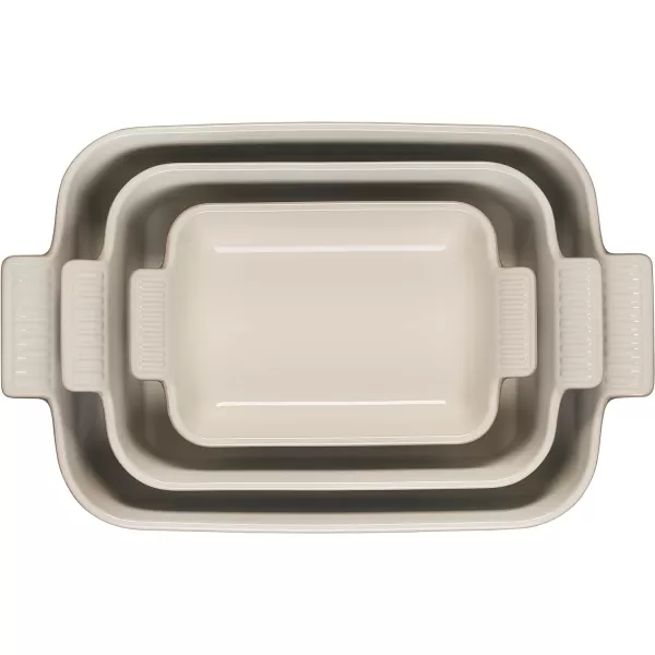 Le Creuset Stoneware Heritage Set 3 Rectangular Dishes, Sea Salt