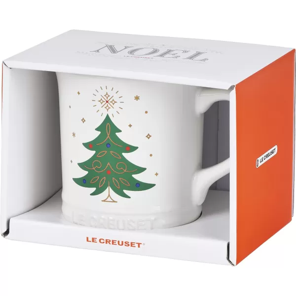 Le Creuset Stoneware Noel Collection: Santa Mug, 14 oz., White w/Applique