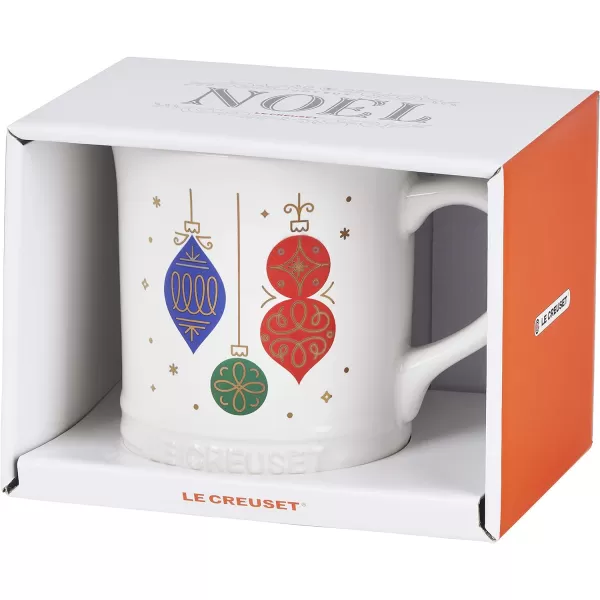 Le Creuset Stoneware Noel Collection: Santa Mug, 14 oz., White w/Applique