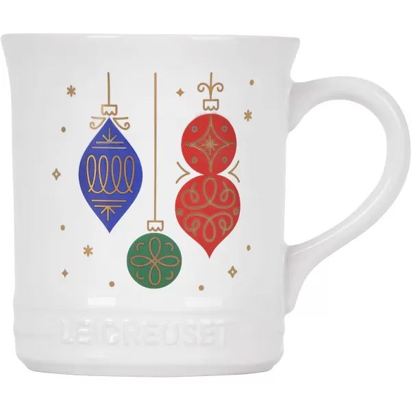 Le Creuset Stoneware Noel Collection: Santa Mug, 14 oz., White w/Applique