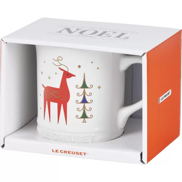 Le Creuset Stoneware Noel Collection: Santa Mug, 14 oz., White w/Applique