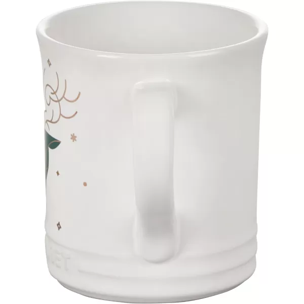 Le Creuset Stoneware Noel Collection: Santa Mug, 14 oz., White w/Applique
