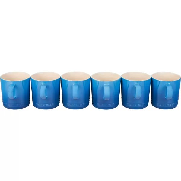 Le Creuset Stoneware Set of 6 London Mugs, 12 oz. Each, Shallot