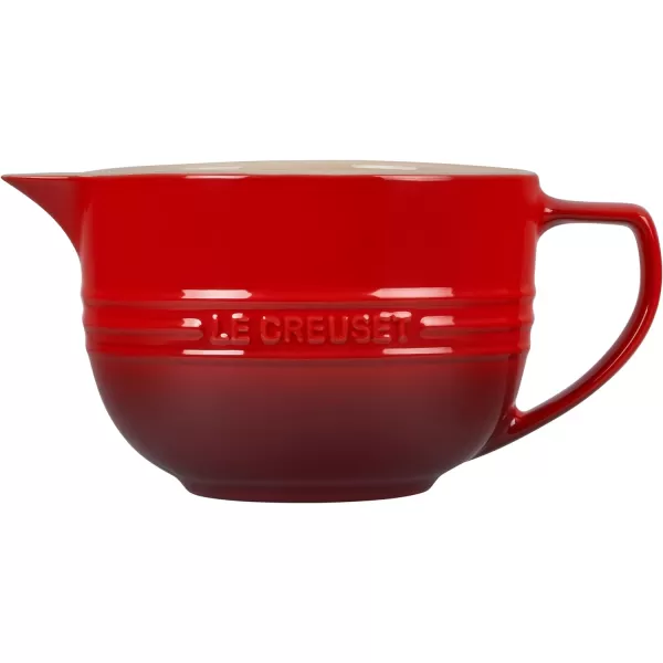 Le Creuset Stoneware Signature Batter Bowl, 3.25qt., Cerise