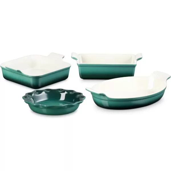 Le Creuset Stoneware 4 PC Heritage Bakeware Set, Cerise