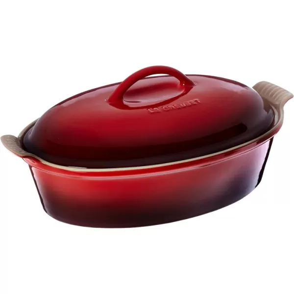 Le Creuset Stoneware Heritage Covered Oval Casserole, 4 qt. , Cerise