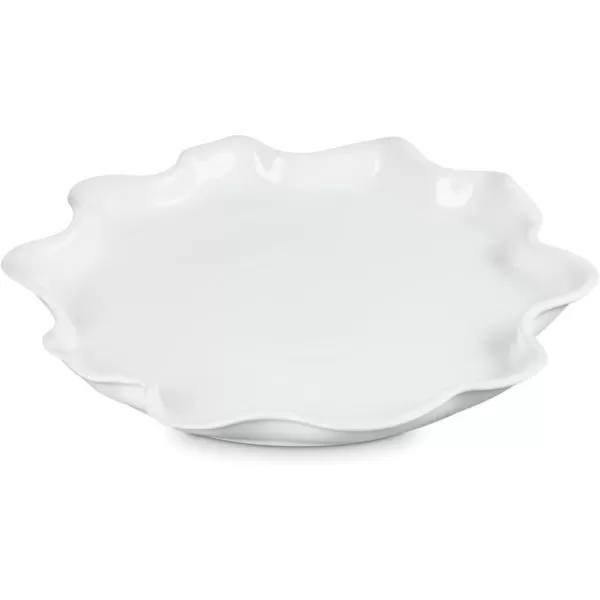 Le Creuset Stoneware Iris Collection Serving Platter, 14", White