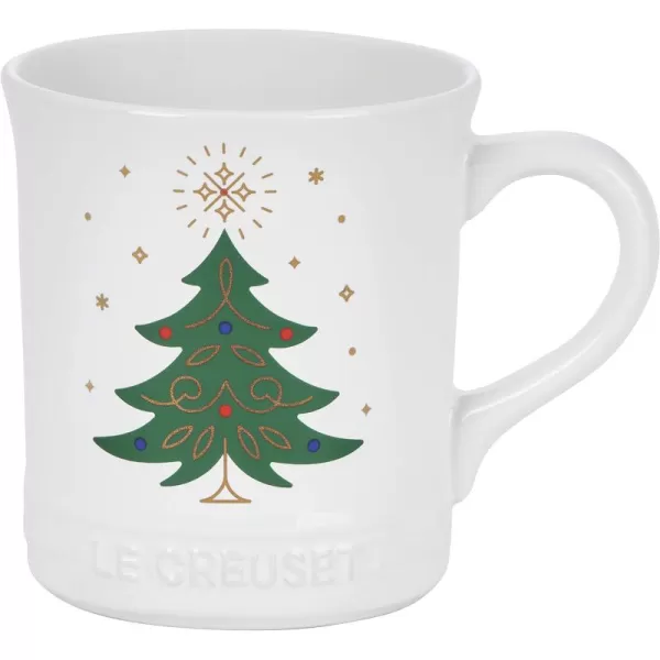 Le Creuset Stoneware Noel Collection: Santa Mug, 14 oz., White w/Applique