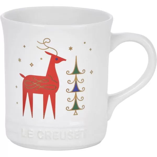 Le Creuset Stoneware Noel Collection: Santa Mug, 14 oz., White w/Applique
