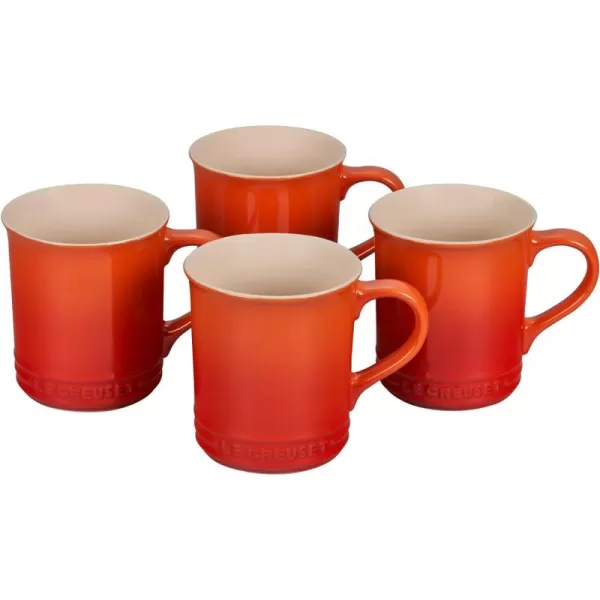 Le Creuset Stoneware Set of 4 Mugs, 14 oz. each, Artichaut