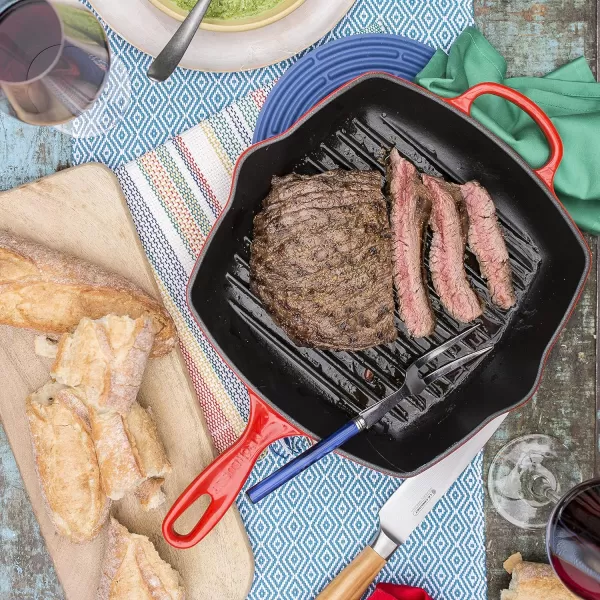 Le Creuset Enamaled Cast Iron Square Grill, 9.5", Marseille