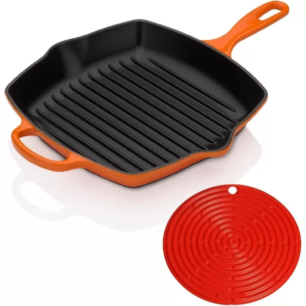 Le Creuset Enamaled Cast Iron Square Grill, 9.5", Marseille