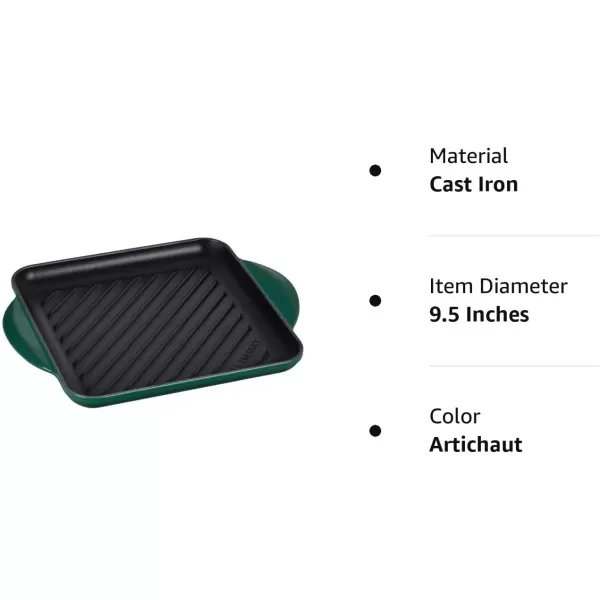 Le Creuset Enamaled Cast Iron Square Grill, 9.5", Marseille