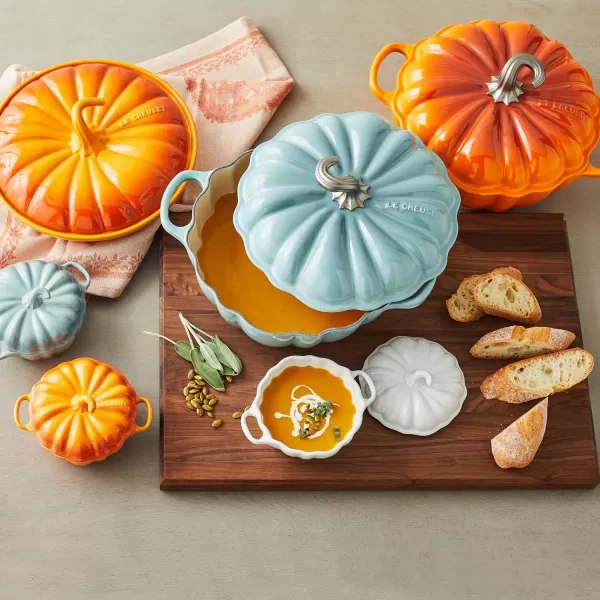 Le Creuset Enameled Cast Iron Figural Pumpkin Cocotte, 4 qt., Sea Salt
