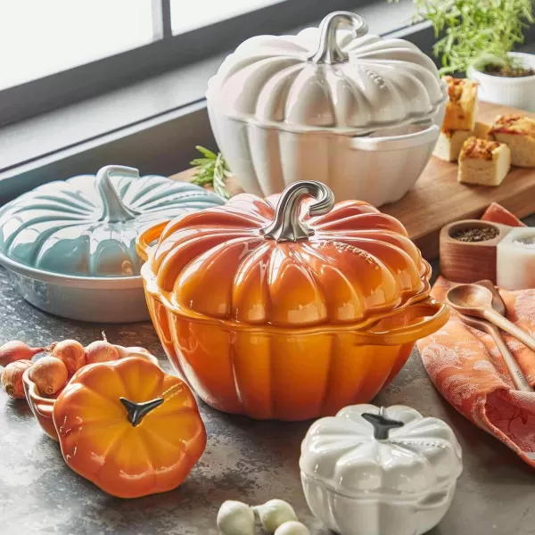 Le Creuset Enameled Cast Iron Figural Pumpkin Cocotte, 4 qt., Sea Salt
