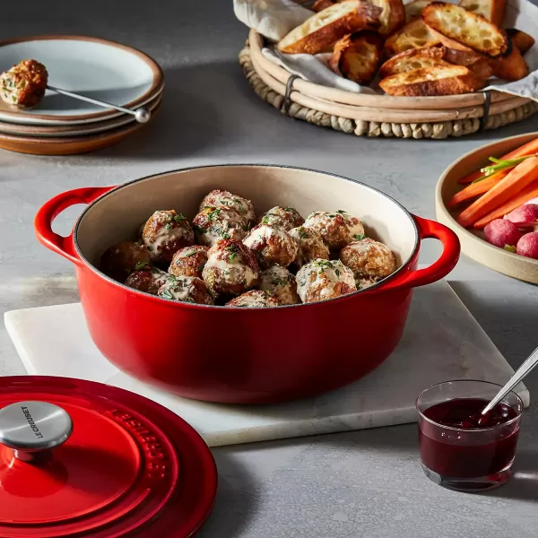 Le Creuset Enameled Cast Iron Shallow Round Oven, 2.75 Qt., Flame