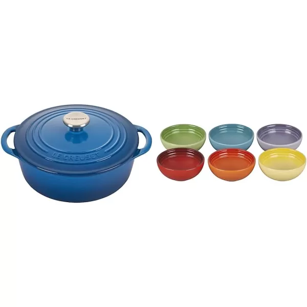 Le Creuset Enameled Cast Iron Shallow Round Oven, 2.75 Qt., Flame