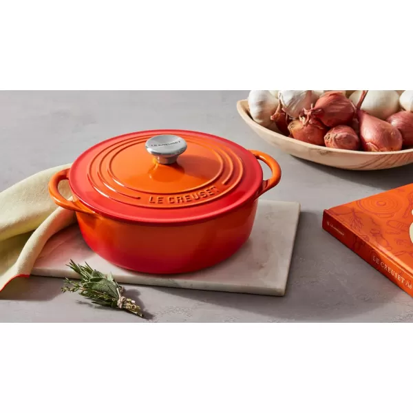 Le Creuset Enameled Cast Iron Shallow Round Oven, 2.75 Qt., Flame