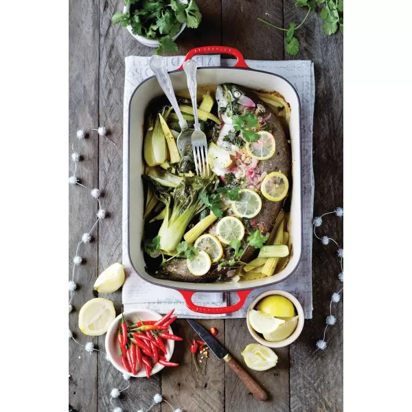 Le Creuset Enameled Cast Iron Signature Rectangular Roaster, 5.25 qt.  , White