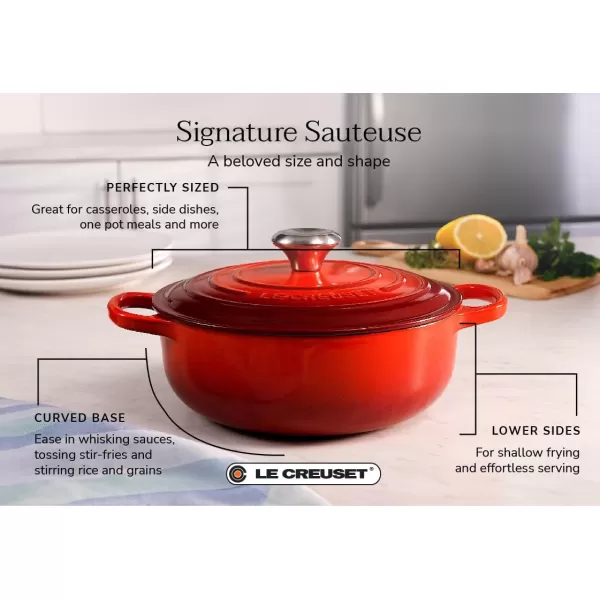 Le Creuset Enameled Cast Iron Signature Round Sauteuse, 3.5qt., Sea Salt