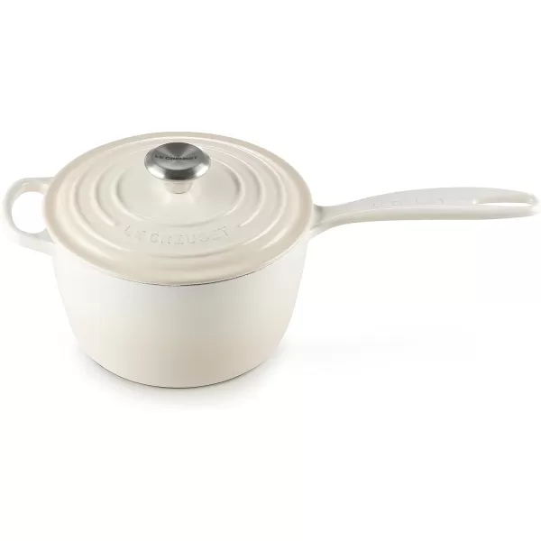 Le Creuset Enameled Cast Iron Signature Saucepan, 1.75 qt., White