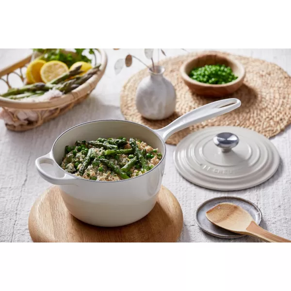 Le Creuset Enameled Cast Iron Signature Saucepan, 1.75 qt., White