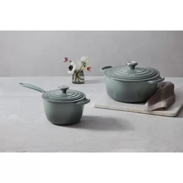 Le Creuset Enameled Cast Iron Signature Saucepan, 1.75 qt., White