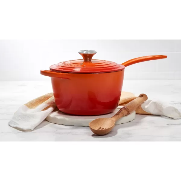 Le Creuset Enameled Cast Iron Signature Saucepan, 1.75 qt., White