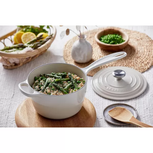 Le Creuset Enameled Cast Iron Signature Saucepan, 1.75 qt., White