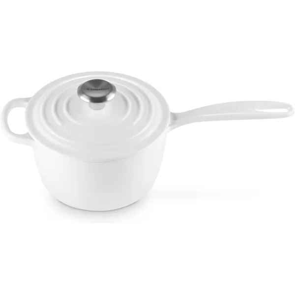 Le Creuset Enameled Cast Iron Signature Saucepan, 1.75 qt., White