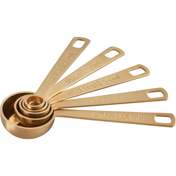 Le Creuset Measuring Spoons, Gold, Set of 5 