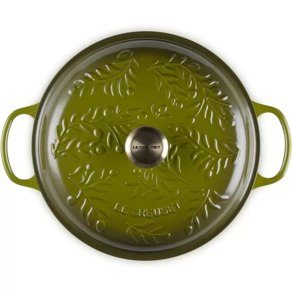 Le Creuset Olive Branch Collection Cast Iron Signature Round Braiser, 3.5 Qt., Olive