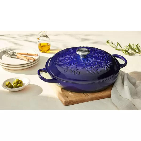 Le Creuset Olive Branch Collection Cast Iron Signature Round Braiser, 3.5 Qt., Olive